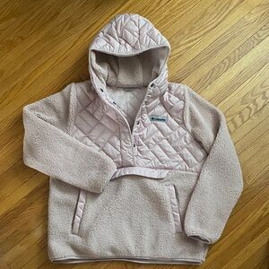 Columbia Light Pink Quilted Fleece Hoodie